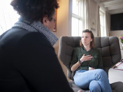 young woman visiting a counselor