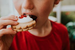 Boy Eating a German Biscuit 