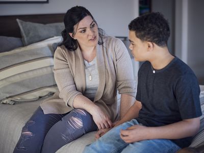 mother talking to her teen