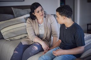 mother talking to her teen