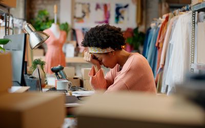 woman stressed at work