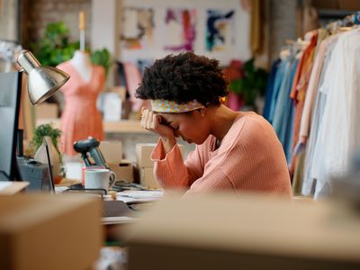 woman stressed at work