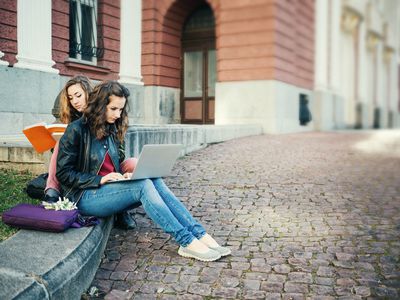 Students studying outdoor