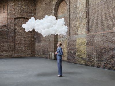 woman with thought cloud