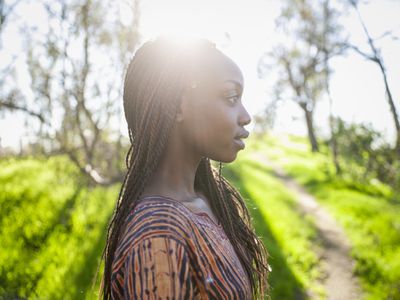 Young woman being mindful