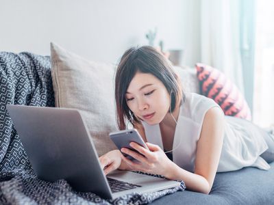 Woman checking her phone