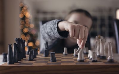 Child playing chess