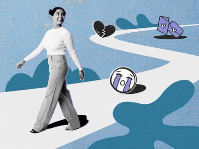 original composite of woman walking down a path of love