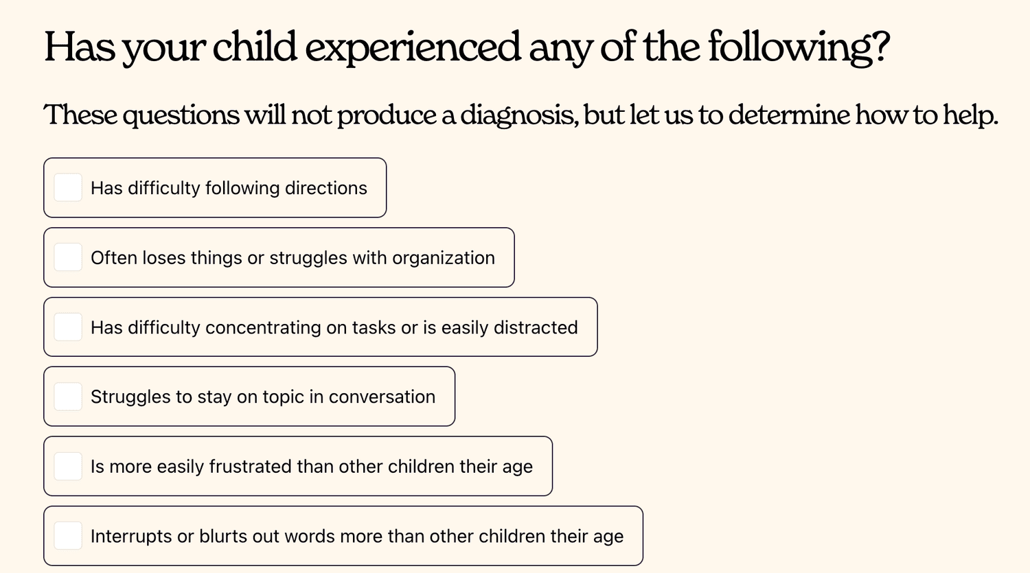 Fort Health Questionnaire