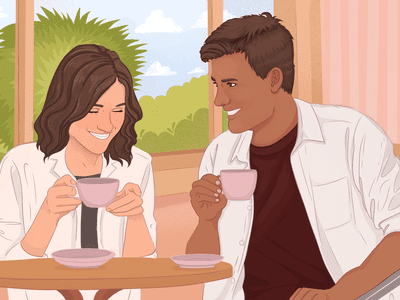 illustration of couple on a date