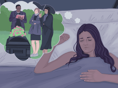 Woman dreaming about a funeral in her sleep